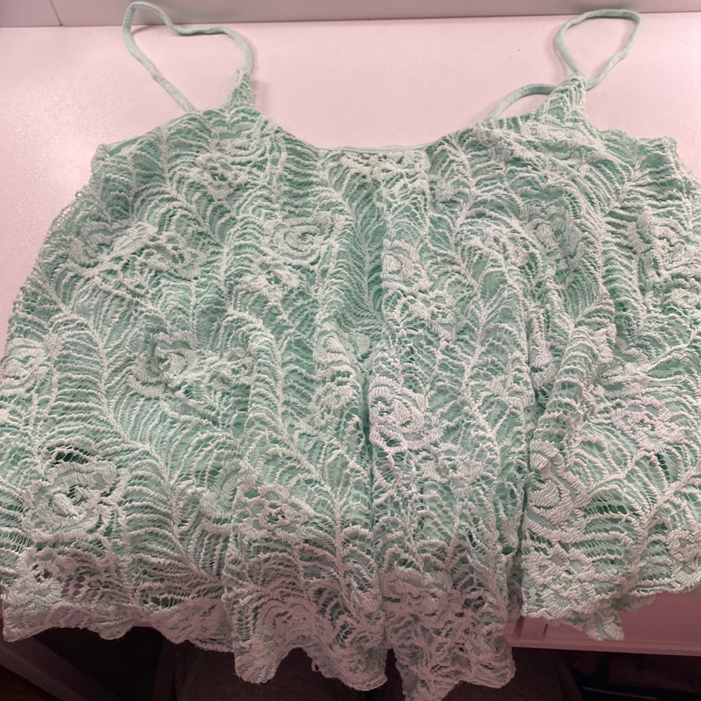 Teal tank top crop top from Daytrip